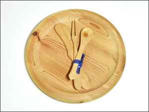 木皿セット（フォーク、スプーン、ナイフ付）